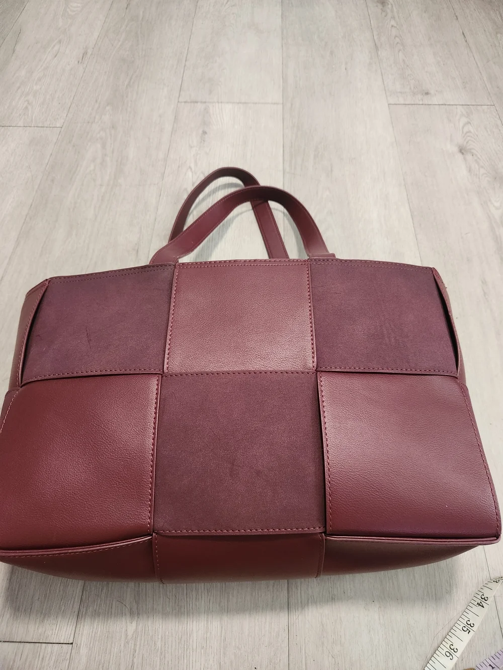 Katie Loxton Taya Woven Suedette Tote Bag in Cherry Burgundy NWT ​Category